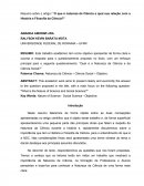 Resumo sobre o artigo: “O que é natureza da Ciência e qual sua relação com a História e Filosofia da Ciência?”