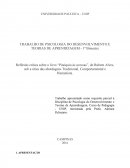 Reflexão crítica sobre o livro “Pinóquio às avessas”, de Rubem Alves, sob a ótica das abordagens Tradicional, Comportamental e Humanista.