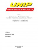 RELATÓRIO LABORATORIAL DE MECÂNICA DA PARTÍCULA PAQUÍMETRO E MICRÔMETRO