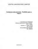 Contextos educacionais - Portfólio para a Fase II Licenciatura em Pedagogia