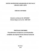 Procedimentos de abertura e movimentações contábeis da empresa Óculos Directa Comercial Ltda.