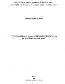 PREVIDENCIA SOCIAL NO BRASIL: ASPECTOS SOBRE O BENEFÍCIO DA APOSENTADORIA ESPECIAL RURAL