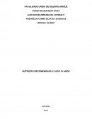 NOÇÕES BÁSICAS DE NUTRIÇÃO RECOMENDADA 12 AOS 18 ANOS