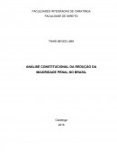 Analise Constitucional da redução da maioridade penal.