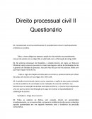 Questionário de processo civil II