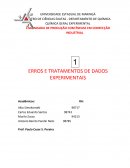 ERROS E TRATAMENTOS DE DADOS EXPERIMENTAIS