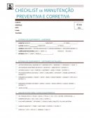 CHECKLIST de MANUTENÇÃO PREVENTIVA E CORRETIVA