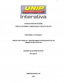 Prática de Ensino: Observação e Projeto-Aproveitamento pedagógico de um ambiente não escolar.