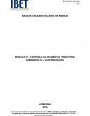 MÓDULO IV - CONTROLE DA INCIDÊNCIA TRIBUTÁRIA SEMINÁRIO VII – CONTRIBUIÇÕES