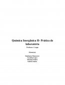 A Química Inorgânica II- Prática de Laboratório