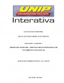 PROJETO DE TRABALHO - APROVEITAMENTO PEDAGÓGICO DE UM AMBIENTE NÃO ESCOLAR