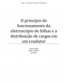 O Princípio do funcionamento do eletroscópio de folhas e a distribuição de cargas em um condutor