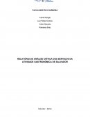 RELATÓRIO DE ANÁLISE CRÍTICA DOS SERVIÇOS DA ATIVIDADE GASTRONÔMICA DE SALVADOR