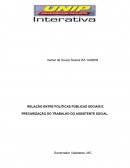 RELAÇÃO ENTRE POLÍTICAS PÚBLICAS SOCIAIS E PRECARIZAÇÃO DO TRABALHO DO ASSISTENTE SOCIAL.