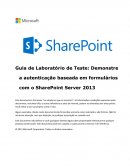 Guia de Laboratório de Teste: Demonstre a autenticação baseada em formulários com o SharePoint Server 2013