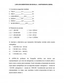 LISTA DE EXERCÍCIOS DE ESCALA – CARTOGRAFIA GERAL