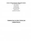 TERMINOLOGIA DA ÁREA TÉCNICA EM ADMINISTRAÇÃO