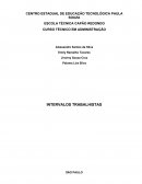 ESCOLA TÉCNICA CAPÃO REDONDO CURSO TÉCNICO EM ADMINISTRAÇÃO