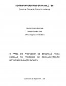 O PAPEL DO PROFESSOR DE EDUCAÇÃO FÍSICA ESCOLAR NO PROCESSO DE DESENVOLVIMENTO MOTOR NA EDUCAÇÃO INFANTIL