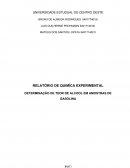 RELATÓRIO DE QUIMÍCA EXPERIMENTAL DETERMINAÇÃO DE TEOR DE ALCOOL EM AMOSTRAS DE GASOLINA