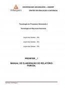 PROINTER _ I MANUAL DE ELABORAÇÃO DO RELATÓRIO: PARCIAL