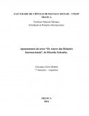 Apontamento do texto “Os Atores das Relações Internacionais”, de Ricardo Seitenfus.