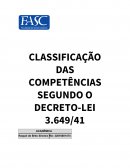 CLASSIFICAÇÃO DAS COMPETÊNCIAS SEGUNDO O DECRETO-LEI 3.649/41