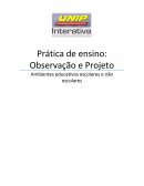 Trabalho de pratica de ensino: observação e projeto