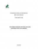 TEXTO SOBRE INTEGRAÇÃO TERRITORIAL BRASILEIRA: FRONTEIRAS E CONFLITOS NA AMAZÔNIA.