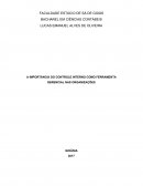 A IMPORTÁNCIA DO CONTROLE INTERNO COMO FERRAMENTA GERENCIAL NAS ORGANIZAÇÕES