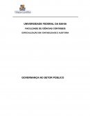 ESPECIALIZAÇÃO EM CONTABILIDADE E AUDITORIA GOVERNANÇA NO SETOR PÚBLICO