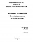 Fundamentos da administração. Comunicação empresarial. Técnicas de informática.