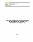 MANUSEIO DE UTENSÍLIOS DE LABORATÓRIO E CALIBRAÇÃO DE VIDRARIAS VOLUMÉTRICAS