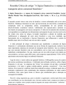 Resenha Crítica do artigo ”A lógica financeira e o espaço do transporte aéreo comercial brasileiro”