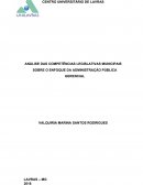 ANÁLISE DAS COMPETÊNCIAS LEGISLATIVAS MUNICIPAIS SOBRE O ENFOQUE DA ADMINISTRAÇÃO PÚBLICA GERENCIAL