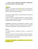 TIPOS DE TEXTOS CIENTÍFICOS: MONOGRAFIA, DISSERTAÇÃO, TESE, ARTIGO CIENTÍFICO, ARTIGO-RELATÓRIO.