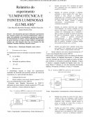 Relatório do experimento “LUMINOTÉCNICA E FONTES LUMINOSAS (LUMLAM)”