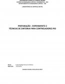 PREPARAÇÃO - EXPERIMENTO 2 TÉCNICAS DE SINTONIA PARA CONTROLADORES PID