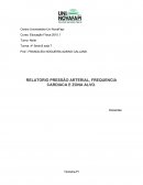 RELATÓRIO PRESSÃO ARTERIAL, FREQUÊNCIA CARDÍACA E ZONA ALVO.