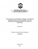 REALIZAÇÃO DO TRATAMENTO TÉRMICO DE TÊMPERA EM ÁGUA COM O INTUITO DE OBTER - SE UMA MICROESTRUTURA MARTENSÍTA NO FINAL DO PROCESSO