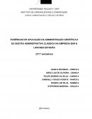 AS EVIDÊNCIAS DE APLICAÇÃO DA ADMINISTRAÇÃO CIENTÍFICA E DA GESTÃO ADMINISTRATIVA CLÁSSICA NA EMPREDA BAR & LANCHES ESTADÃO