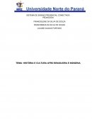 HISTÓRIA E CULTURA AFRO BRASILEIRA E INDIGENA