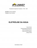 Relatório eletrólise da água