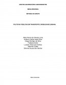 POLÍTICAS PÚBLICAS EM TRANSPORTE E MOBILIDADE URBANA