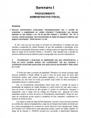 Seminário I - ADMINISTRATIVO FISCAL