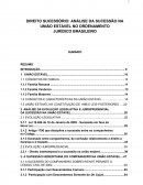 ANÁLISE DA SUCESSÃO NA UNIÃO ESTÁVEL NO ORDENAMENTO JURÍDICO BRASILEIRO