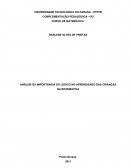 ANÁLISE DA IMPORTÂNCIA DO LÚDICO NO APRENDIZADO DAS CRIANÇAS NA MATEMÁTICA