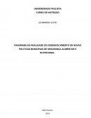 PANORAMA DA REALIDADE DO DESENVOLVIMENTO DE NOVAS POLITICAS MUNICIPAIS DE SEGURANÇA ALIMENTAR E NUTRICIONAL