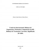 Comércio Internacional, Balança de Pagamentos, Elementos Componentes do BP