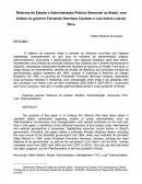 A Reforma do Estado e Administração Pública Gerencial no Brasil